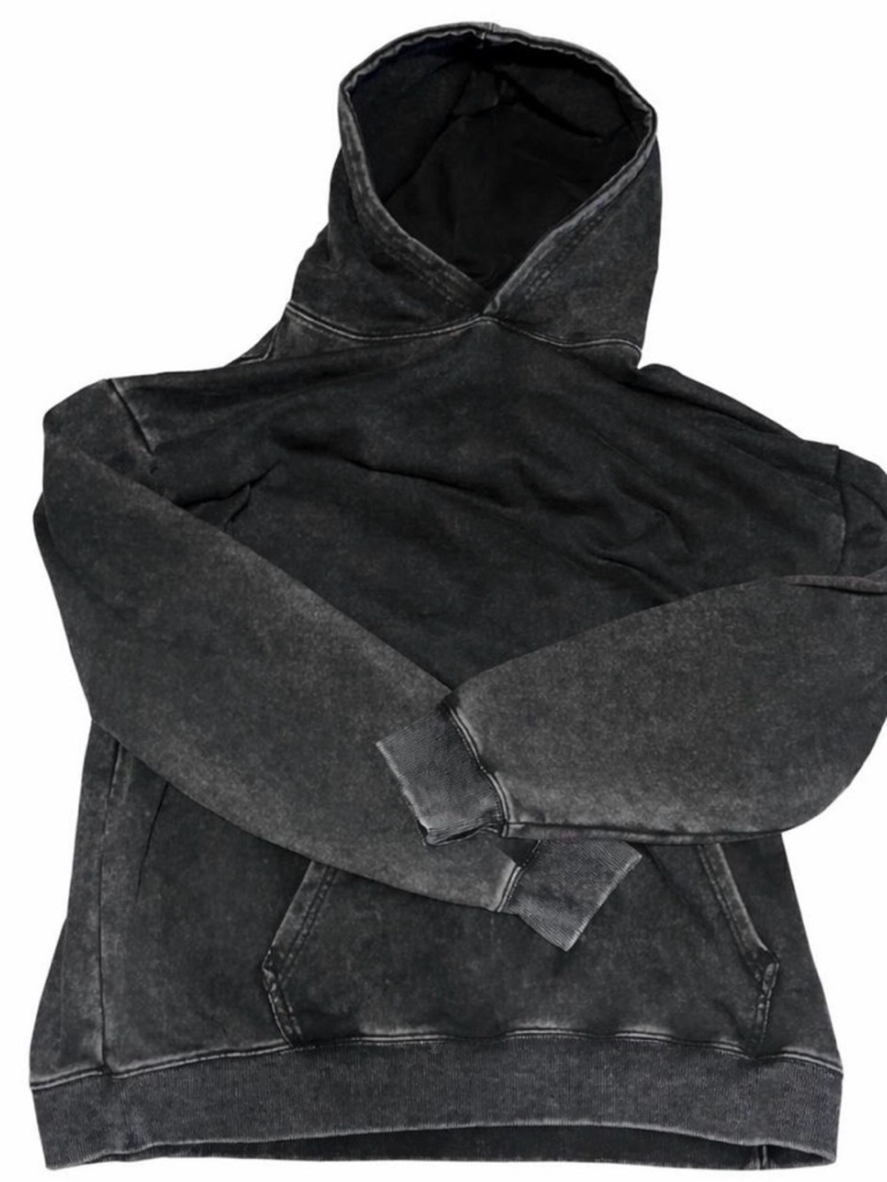 black destressed oversized hoodie